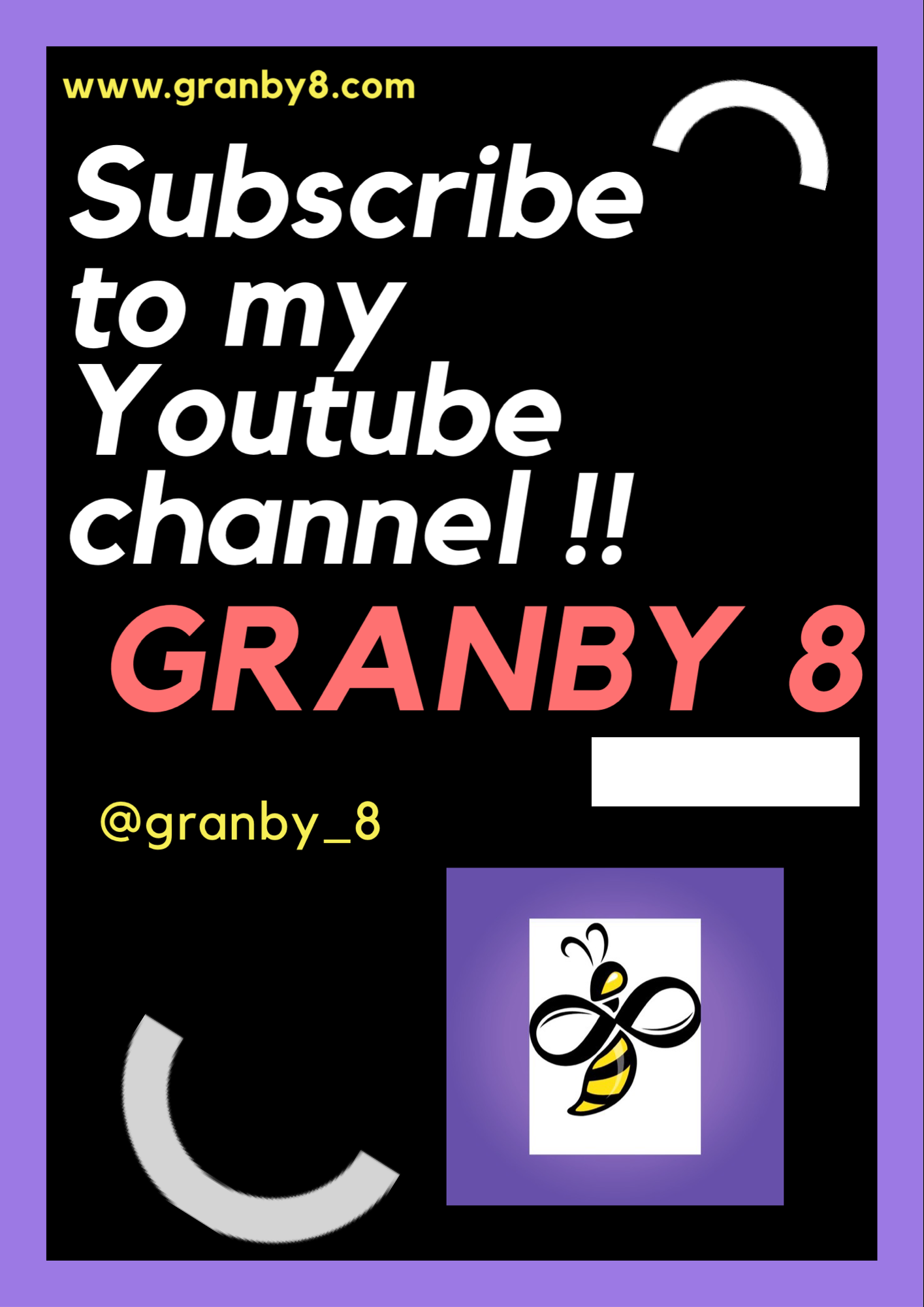 Subscribe to my Youtube Channel- Granby 8 LLC